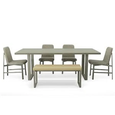 6 PC Dining Group with Side Chairs and a Bench